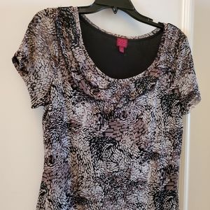 212 Collection Two layer Short Sleeve Blouse Sz M